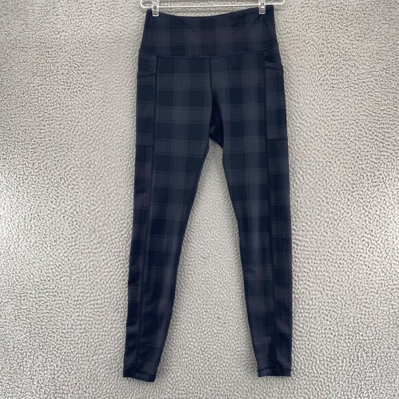 Constantly Varied Gear Leggings Womens Extra Small Black Plaid Full Length CVG - Picture 1 of 11